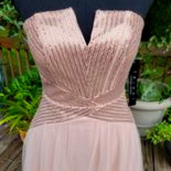 Trixxi NWT blush pink prom dress with full length - Picture 1 of 3